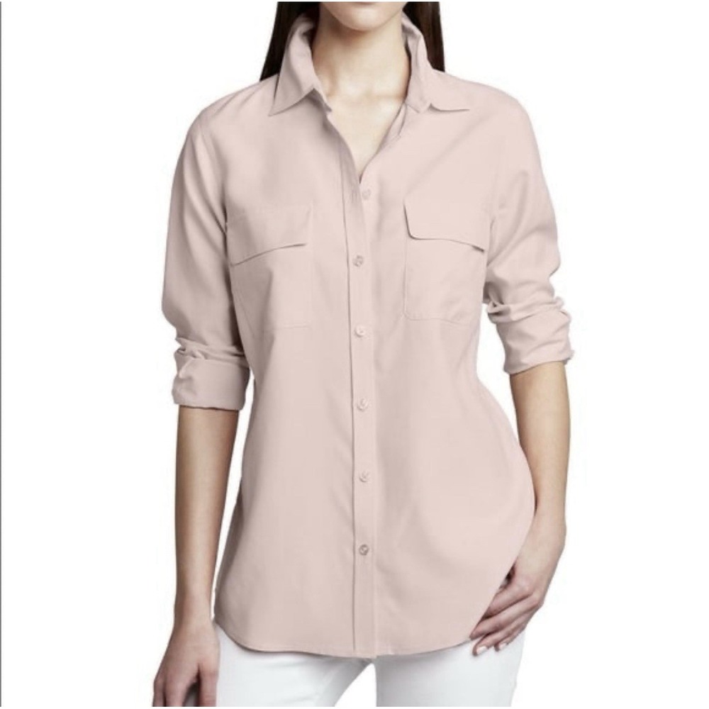 Go Silk NWT Safari Long Sleeve Silk Shirt Soft Pink 3X‎